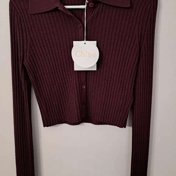 Chloé Cropped Knit Cardigan Size S